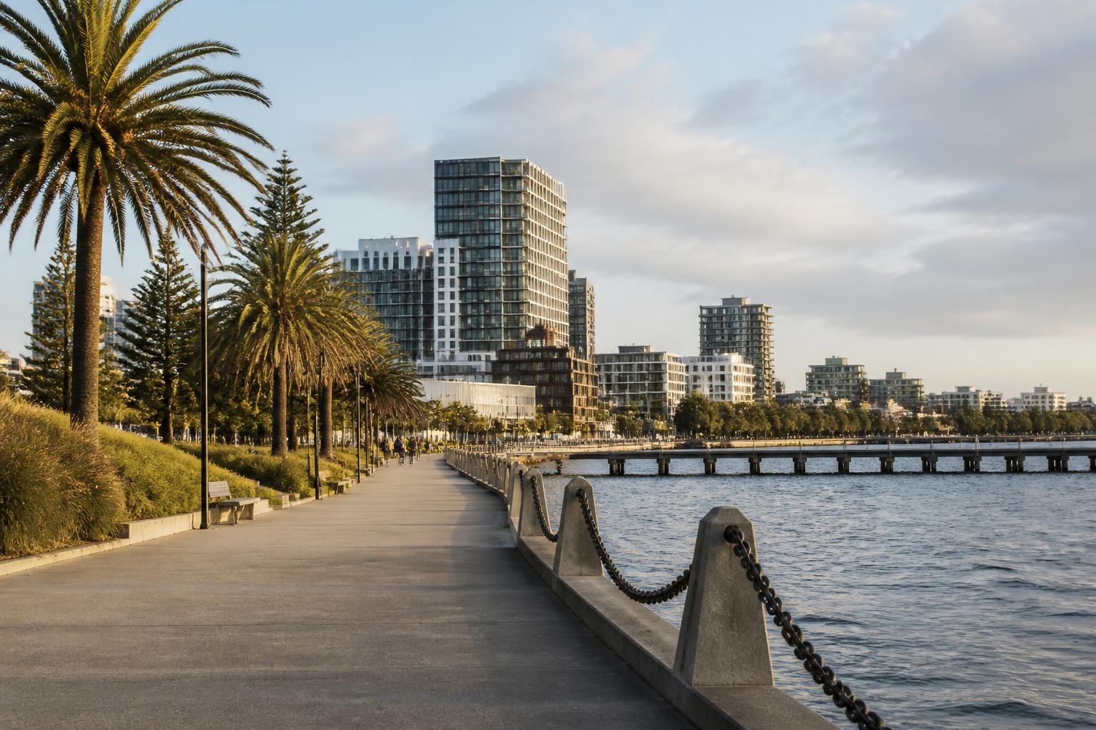 Geelong city scene with clean streets and waterfront atmosphere