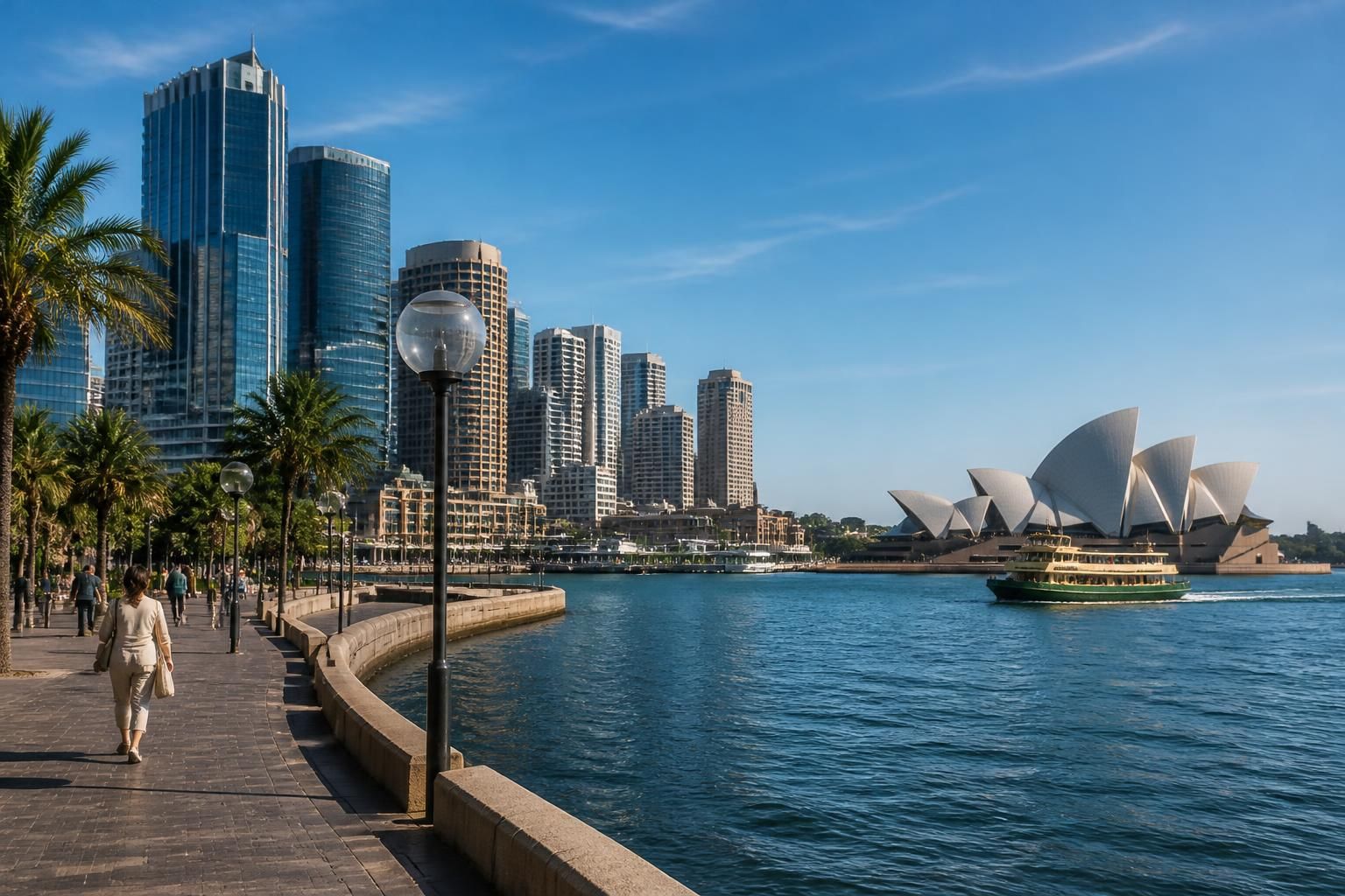 Sydney city scene with modern buildings and natural light